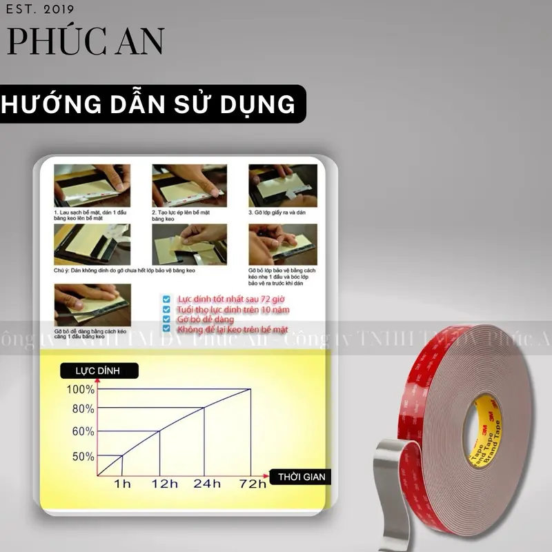 Băng Keo 2 mặt cường lực 3M VHB GPL-110GF 1.1mm, màu xám, dán vè mưa,Logo, Đồ chơi xe, nội thất... 1