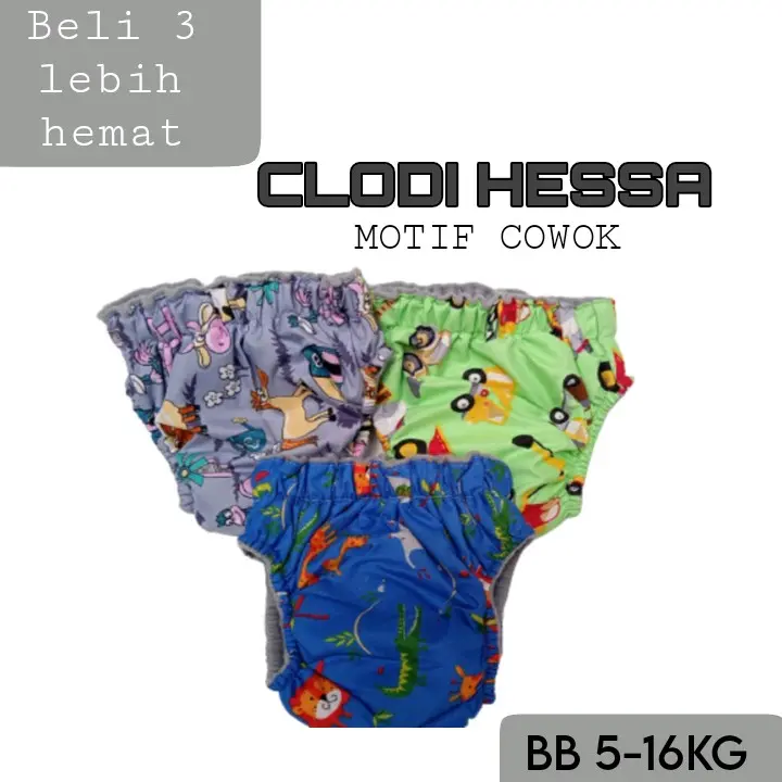 CLODI HESSA PAKET HEMAT 3PCS Bayi Popok Diaper Bayi 1