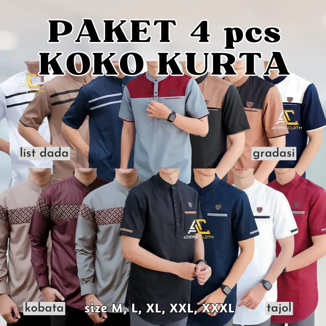PROMO 100RIBUAN DAPAT 4 BAJU KOKO PRIA