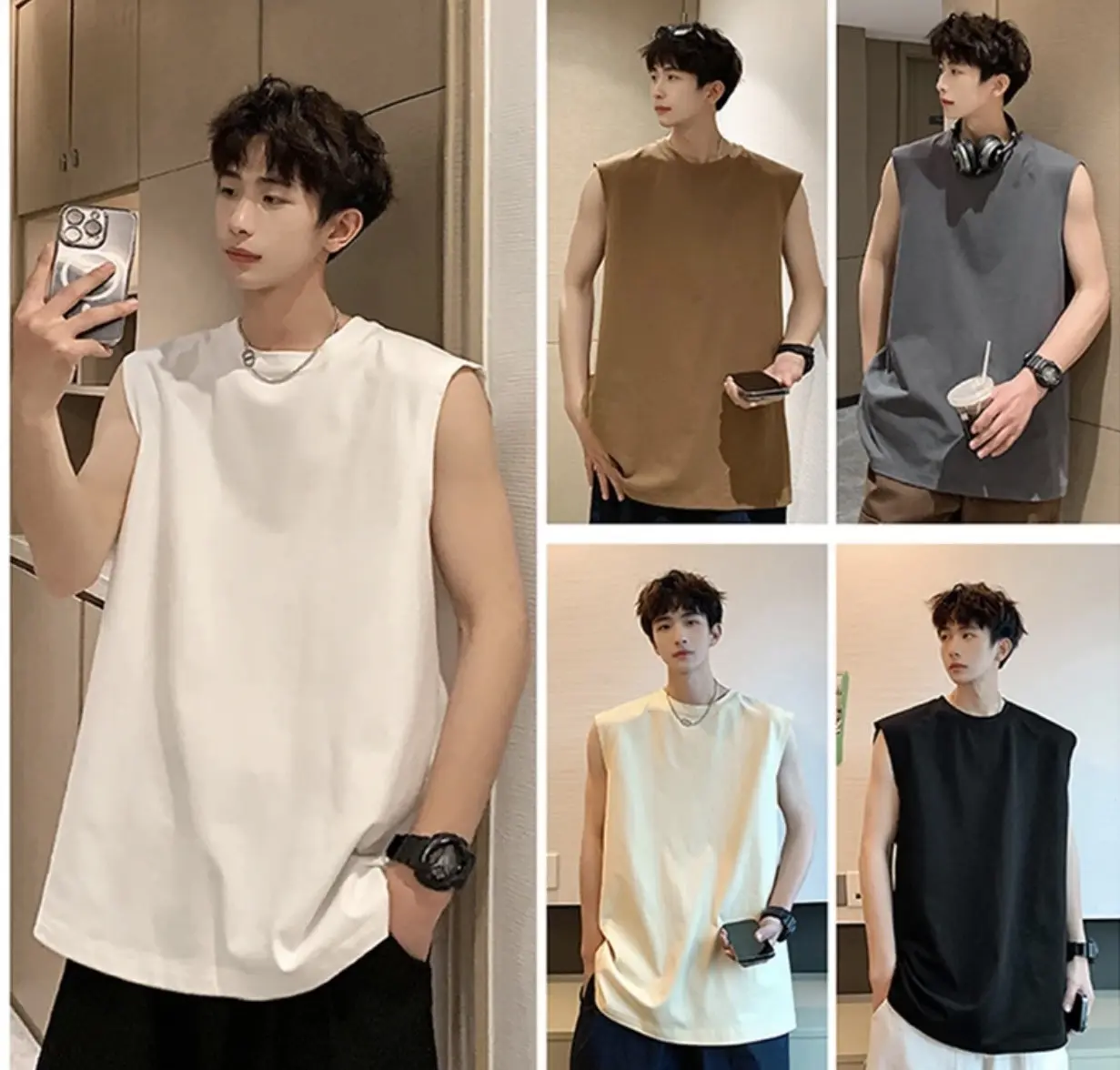 [có Bigsize] ÁO THUN TANKTOP Unisex Cotton tổ ong,  Menswear Top Trơn Basic áo Tanktop [Có Combo được trọn màu khi ghi chú ]