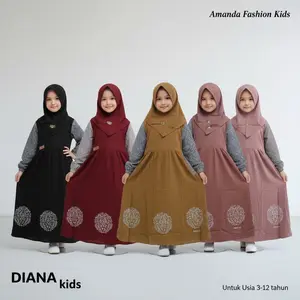 Gamis Amanda Diana Kids Rayon Twill Premium Mix Jaguar Motif