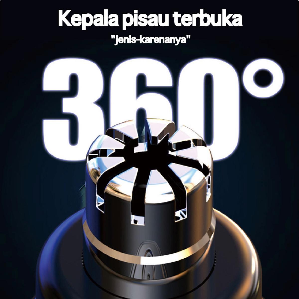 Pencukur Hidung & Telinga Elektrik - Trimmer Profesional 3-in-1, Anti Sakit dan Aman, Cocok untuk Keluarga