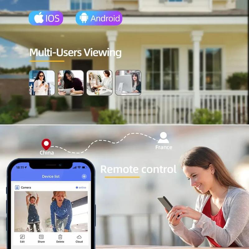 Product Introduction of 4K 8MP PTZ WIFI Camera,Dual Lens Dual Screen IP Camera,4MP HD Auto Tracking Outdoor CCTV Protection Surveillance,App:EseeCloud 33