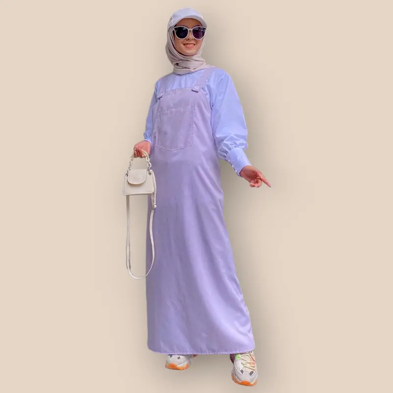 Aerora Baju Kodok Overall Rok Wanita Motif Polos Premium Terbaru 2025 Simpel Kekinian Katun Panjang 4