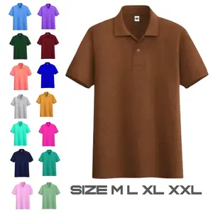 Kaos Kerah Polos Lakos Polo Shirt Lengan Pendek Size M L XL XXL Reguler Harian Formal Pria Kancing  Atasan  Casual Hitam Kerja Seragam Dewasa
