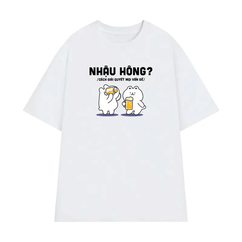 Áo Thun in " Nhậu Hông " Overco có Bigsize vải Cotton thoáng mát - O1A40 2