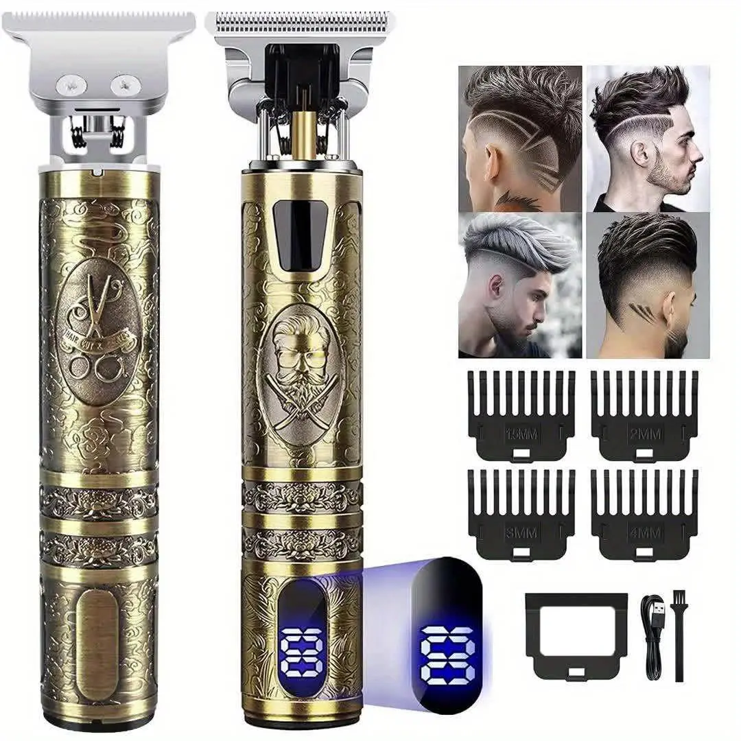 Rechargeable Professional Hair Clipper, 1 Box Electric Shaver with LED Display, Cordless Hair Trimmer for Men, Barber, Stylist, Barbershop, Salon