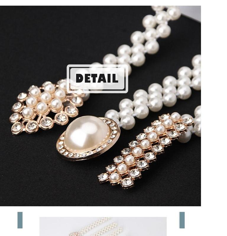 Product Introduction of Ellalyn-เข็มขัดแฟชั่น เข็มขัดไข่มุกสไตล์เกาหลี เข็มขัดประดับพลอยและไข่มุก ทันสมัย  KP-81 0