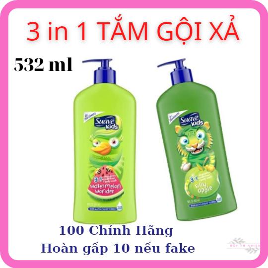  Sữa tắm gội xả cho bé Suave Kids 3 in1 hương trái cây Mỹ 