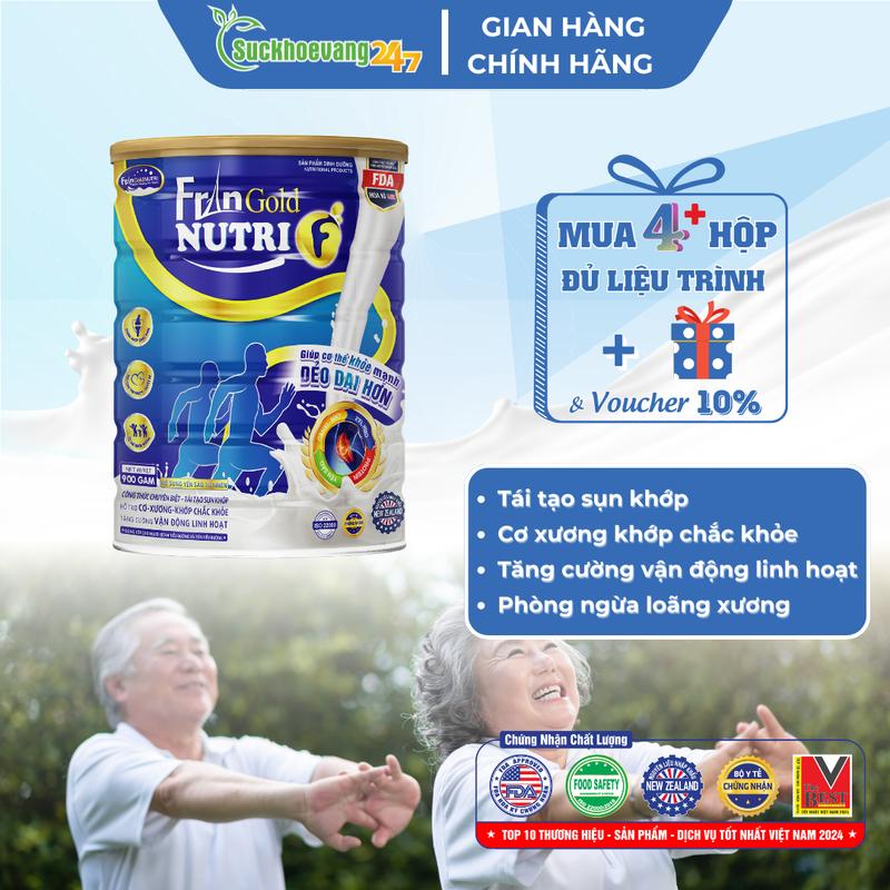 Sữa y tế FranGoldNutri F giúp phòng ngừa loãng xương, tái tạo sụn khớp, dùng được cho người tiểu đường - Lon 900g 0