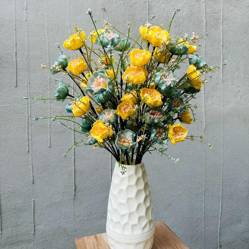  Hoa Trà Gạo Cổ Sản Phẩm Thủ Công 1 Cành 5 Bông Hoa Chất Liệu Xốp Decor Decor Phòng 