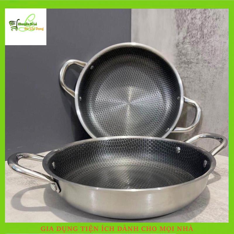 Chảo Chống Dính Tổ Ong 28cm 5 Lớp Inox. Dùng Cho Bếp Từ Bếp Ga Bếp Điện Cao Cấp