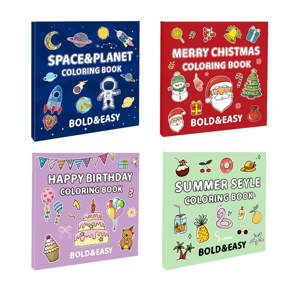 Cartoon Christmas Graffiti Coloring Book, 1 Count 40 Sheets Pictures Of Cartoon Characters Coloring Book, Children Over 4 Years Old Coloring Book