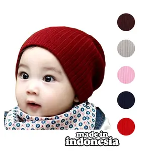 Topi Kupluk Bayi Polos Model Salur Laki Laki Perempuan baru lahir Umur 0 3 6 bulan 1 2 3 tahun