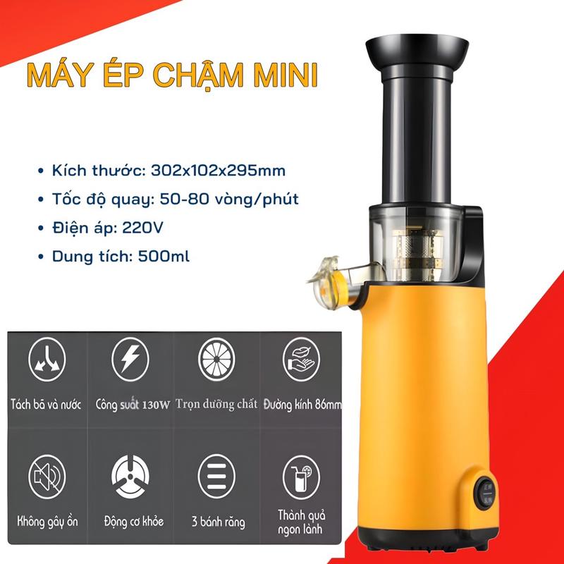 Máy Ép Chậm Máy Ép Châm Honxing Máy Ép Chậm Gia Đình Mẫu Mới  (Giao Màu Ngẫu Nhiên)