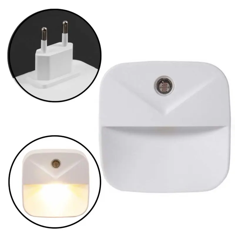 BISA COD L6075 Lampu Tidur LED Model Persegi / Lampu Tidur Sensor / Otomatis Night Lamp Square / Sleep Mini Lamp Square Otomatis Bulat Kamar Kotak White 6