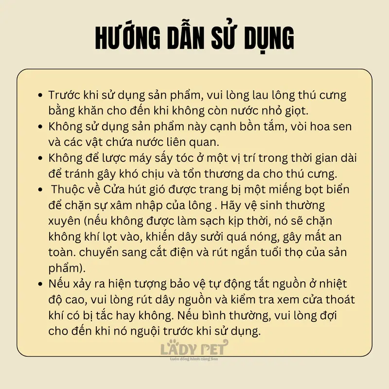 Máy Sấy Lông Chó Mèo Lady Pets 3in1 - 3 Đầu Sấy Linh Hoạt, Sấy Nhanh - LadyPetShop 7