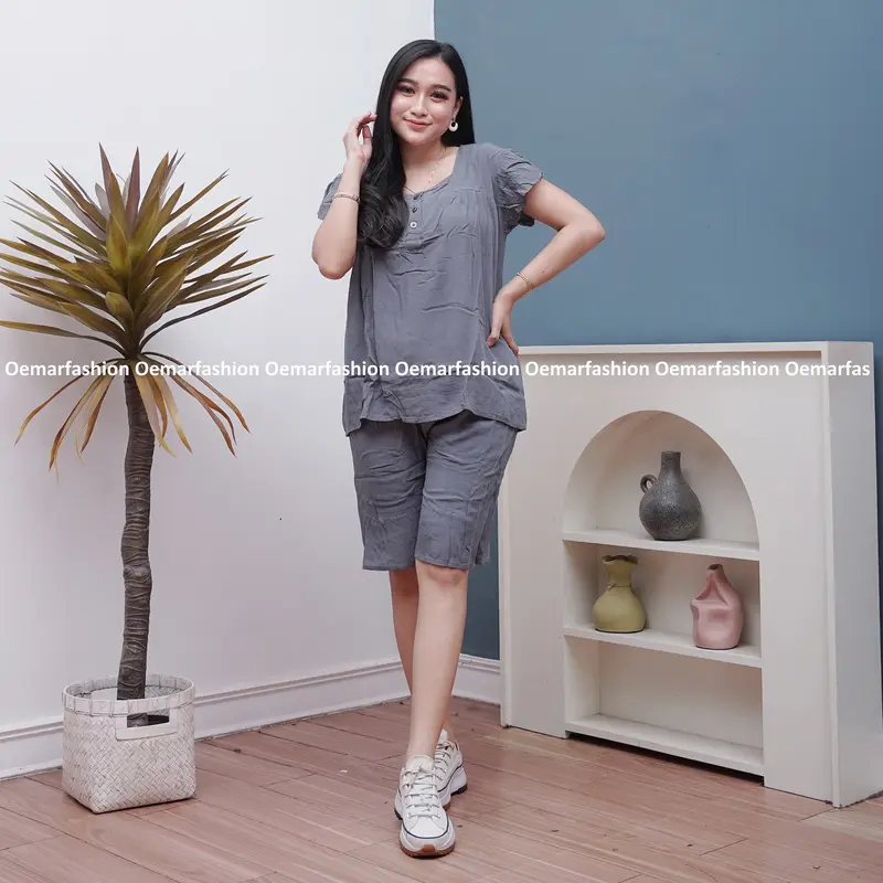 Paket Bundling 100 Rb dapat 3 Pcs Setelan Celana Pendek Busui Bahan Rayon Wanita Baju 3