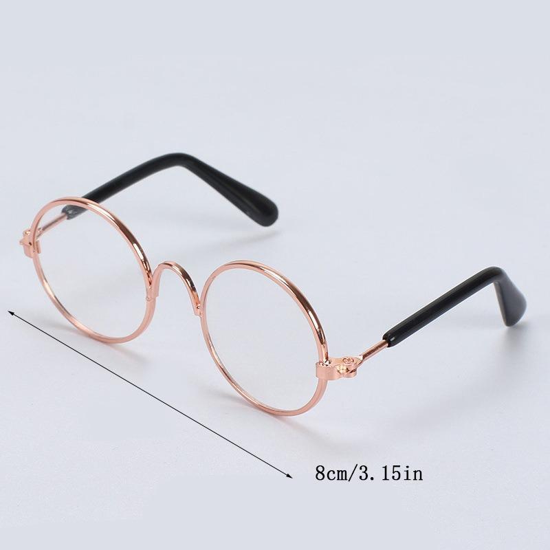 Fashion Eye Glasses for Cats, Retro Circular Cool Sunglasses, Pet Costume Supplies, Round Frame Glasses Photo Props for Small Medium Pets Kids Boys Girls 4