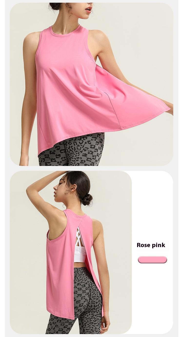 Product Introduction of Áo Lửng Thể Thao Không Tay Áo Lưng, Quần Áo Tập Yoga, Áo Lửng Chạy Bộ Dáng Rộng, Áo Cánh Tập Thể Dục Aerobics, Dành Cho Nữ, Bán Buôn Mùa Hè, Hàng Mới Về 11