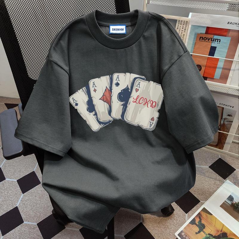 Áo Thun Cotton, 100% Cotton, Thương Hiệu Thời Trang Mùa Hè 2024, Thiết Kế Độc Đáo, In Thương Hiệu, Phong Cách Ins, Thường Ngày Và Dáng Rộng Vừa Vặn, Cổ Tròn, ngắn Tay