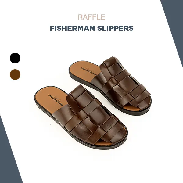 Dép Da Nam Raffle Fisherman Slippers - Brown Da Bò Cao Cấp Đế Đúc Cao Su Bảo Hành 1 Năm