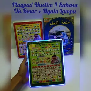 Mainan Edukasi Anak Playpad Muslim 4 bahasa Lampu LED playpad arab s Toys