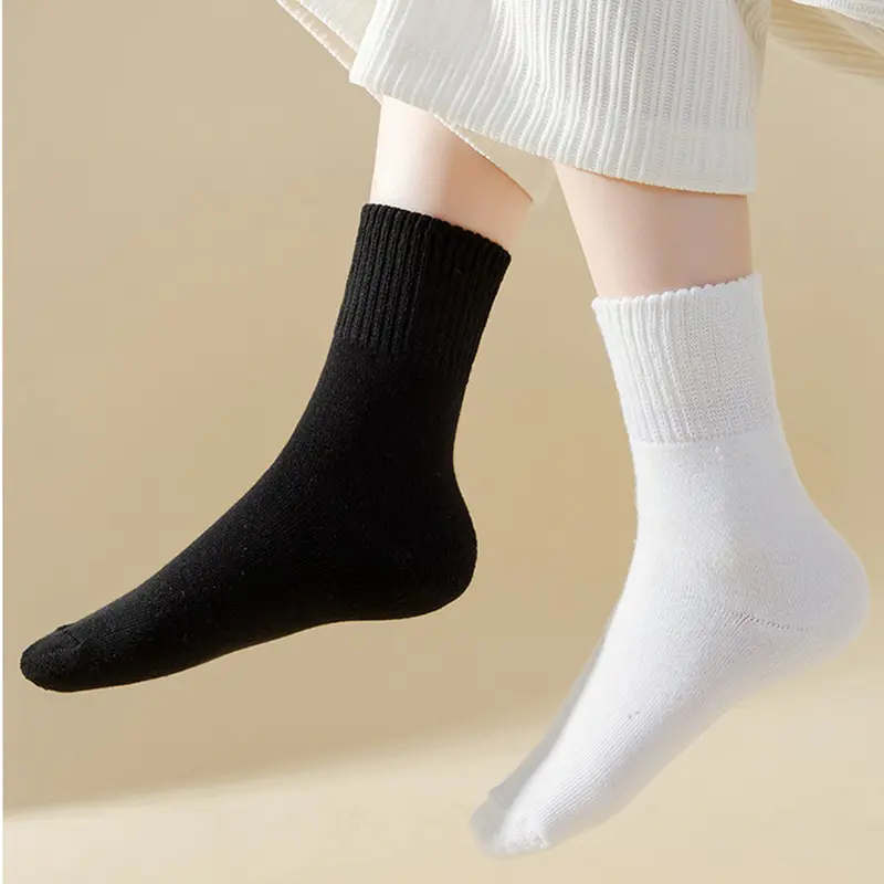 Tất trơn cổ cao, vớ nam nữ cao cấp BrI êm ái mịn màng, thoáng khí thấm hút mồ hôi Cotton Menswear Ong Đen len 8