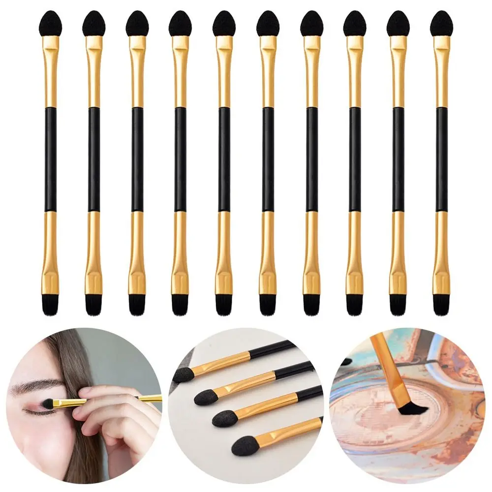 10PCS Useful Beauty Lip Eyebrow Double-head Sponge Stick Eyeliner Applicator Eyeshadow Brush