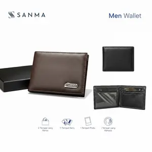 Dompet Pria Kulit PU Clasic + Box Premium Kulit Sintetis Dompet Distro Pria