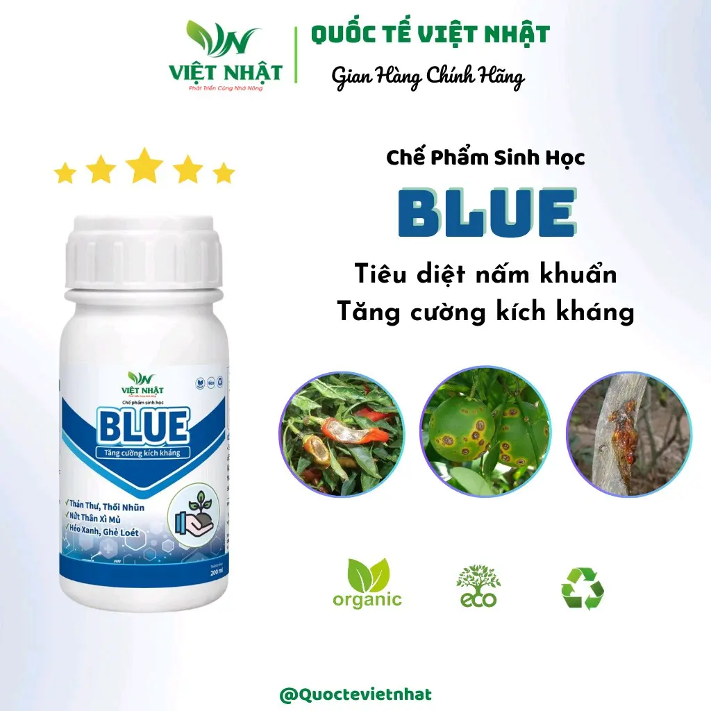 Chế phẩm sinh học xử lý thán thư, thối nhũn, nứt thân xì mủ, phấn trắng, sương mai- Blue 250ml