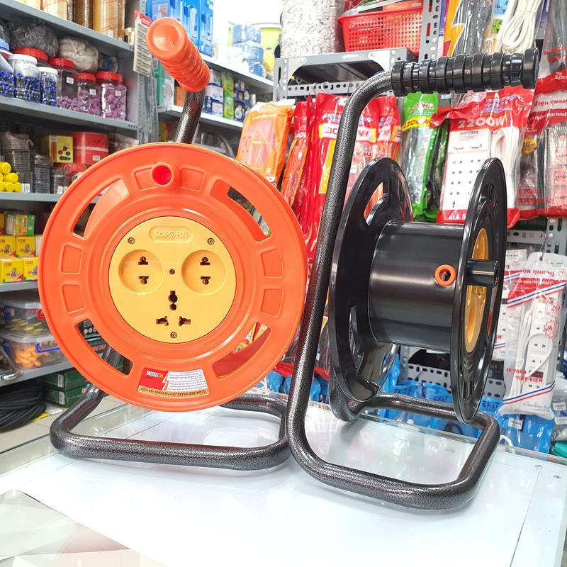 Rulo cuộn dây điện công trường SOPOKA công suất 3500W, Rulo cuốn dây điện siêu chịu tải Không Dây RU3500W