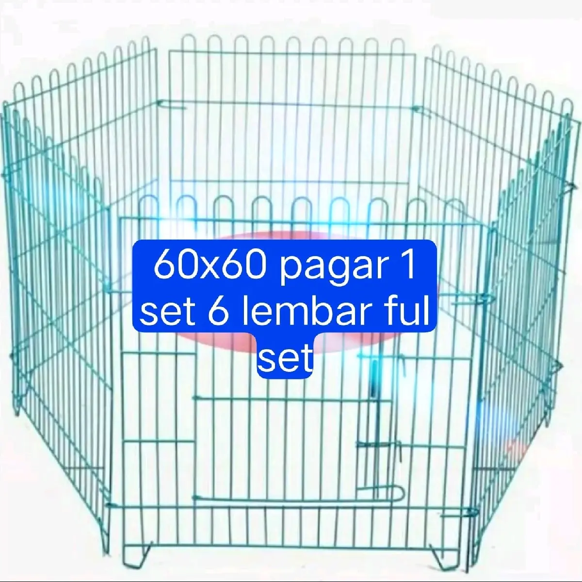 kandang pagar besi 1set 6 lembar ukuran 60x60 untuk anjing,kucing,kelinci dan hewan ayam bangkok