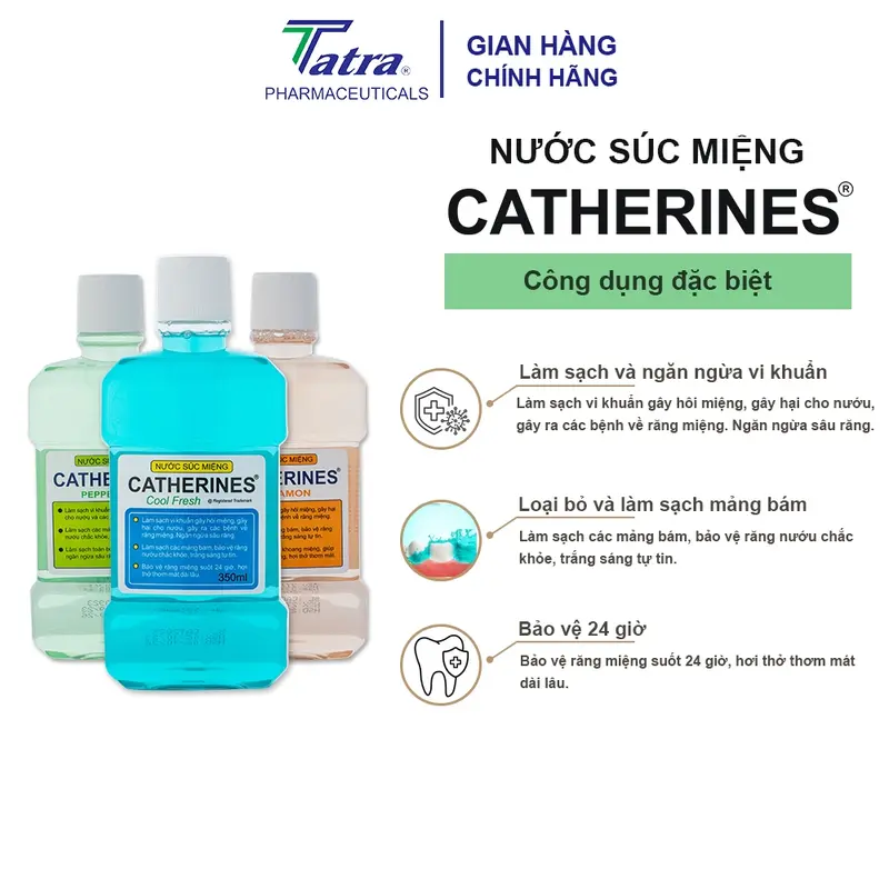 [Chai 330ml] Nước Súc Miệng CATHERINES TATRA - Vị Quế Cinamon - Giữ Hơi Thở Thơm Mát 3