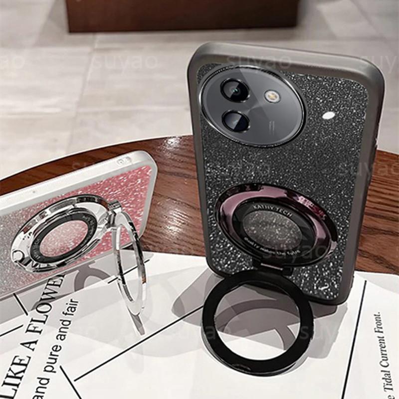 Ốp Điện Thoại Realme C75, Dành Cho Realme C75 2024, Có Giá Đỡ Nhẫn Lấp Lánh, Chống Sốc, Từ Tính, Ốp Lưng Mềm Mỏng Cô Gái Dễ Thương Sang Trọng, Ốp Lưng Ốp Lưng Chống Sốc, Ốp Lưng Toàn Vỏ, Thích Hợp Cho RealmeC75 Và C75, Chất Liệu TPU Phụ Kiện Phone 6