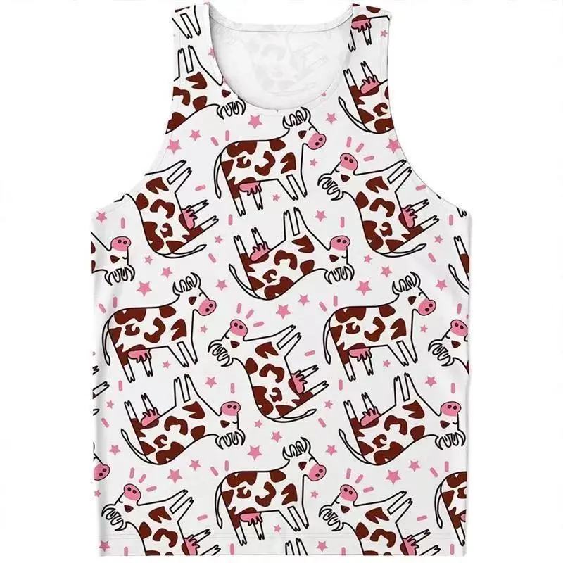 Summer Cow Print Casual Personality Sleeveless Tank Top