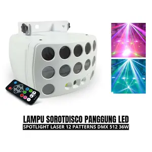 Lampu Sorot LED Spotlight Laser 12 Patterns DMX 512 36W