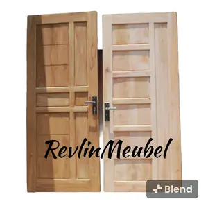 PINTU+HANDLE KAYU JATI MAHONI