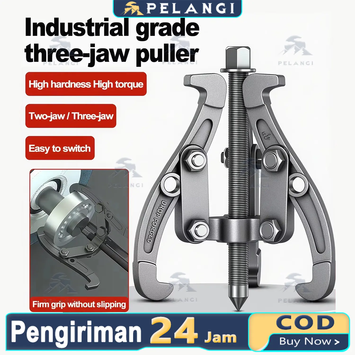 Alat Cabut Bearing 3 4 6 Inci Treker 3 Kaki 2 Kaki Multifungsi 75 100 150 MM Gear Puller 3 Jaw Alat Lepas Laher Tracker Traker Kunci Otomotif Pulley CVT Heavy Duty