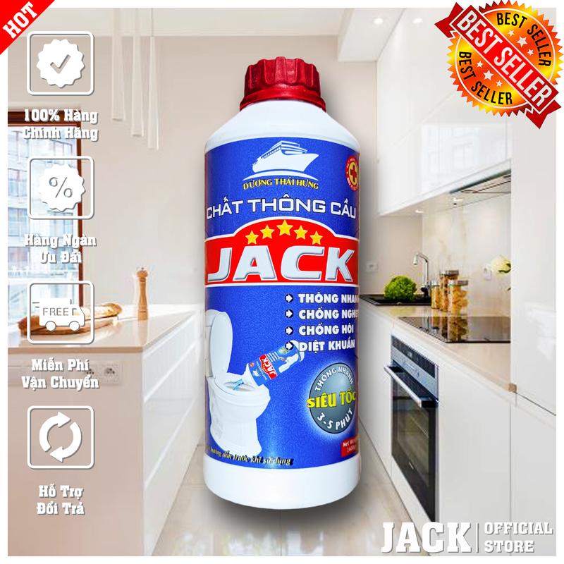 Chất Thông Cống, Thông Bồn Cầu Siêu Mạnh JACK 1600ml Thông Tắc Nhanh Chóng, Làm Sạch Đường Ống Tắc Nghẽn