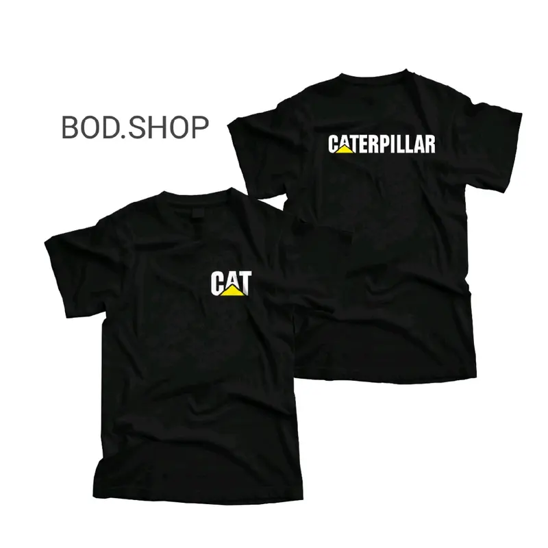 T shirt Caterpillar EXCAVATOR alat berat Hitam Baju Combed 0