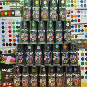Diton Magic Warna Standard 300cc Pilox Pilok Cat Semprot Serbaguna Glossy Doff Metallic Putih Hitam Merah Clear Silver Banyak Warna 300ml