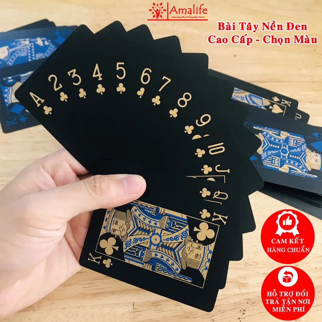 Bài Tây Poker Nền Đen Cao Cấp Chọn Màu Chính Hãng Amalife – Bài Tây Đen 54 Lá Bằng Nhựa Dẻo PVC Chống Thấm Nước Chống Gập Gãy