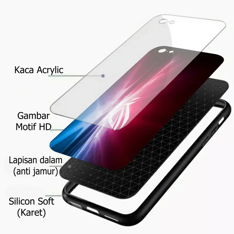 Softcase Kaca Acrylic (C40) For All Type O*po R*alme - V*vo - R*dmi - S*msung - Iph*ne - I*finix Softcase Kilau untuk Semua Tipe Hp case casing Glossy Hardcase 1