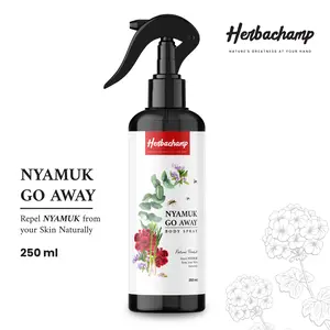 Herbachamp Nyamuk Go Away Body Spray | Pengusir Nyamuk Alami Aman untuk Keluarga - Mosquito Natural Repellent 250 ml