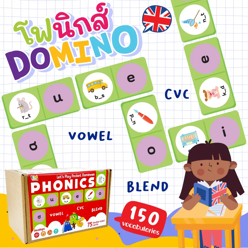 เกมโดมิโน โฟนิกส์ (Phonics Dominoes Game)