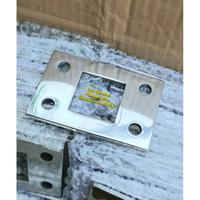 Gambar PLENDES TATAKAN SEPATU POST BASE TIANG RAILING HOLLOW 4X4 STAINLESS STEEL 304 dari aksesori kaca Kota Surabaya 4 Tokopedia