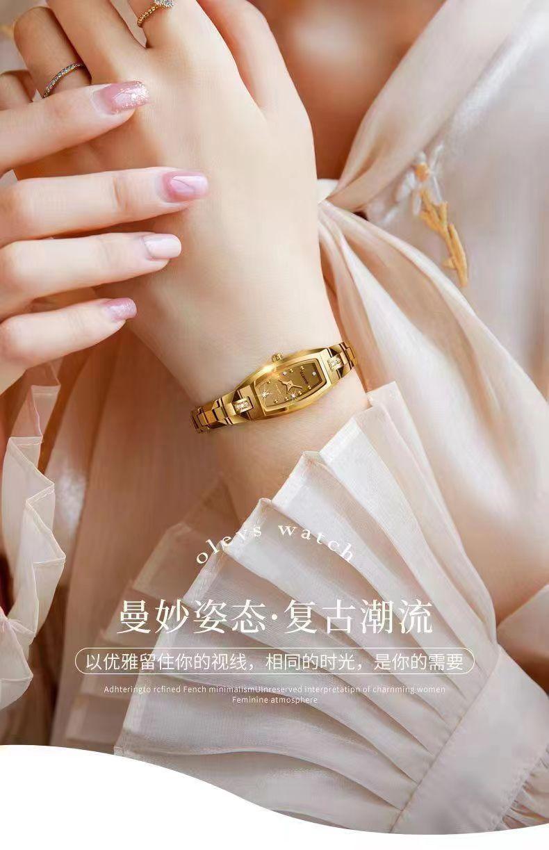 Product Introduction of Đồng Hồ Cơ Tự Động Thụy Sĩ, Hàng Mới Về, Dành Cho Nữ, Không Thấm Nước, Thiết Kế Hình Bầu Dục Đơn Giản Và Duyên Dáng, Ưa Nhìn, Thích Hợp Cho Nữ 5
