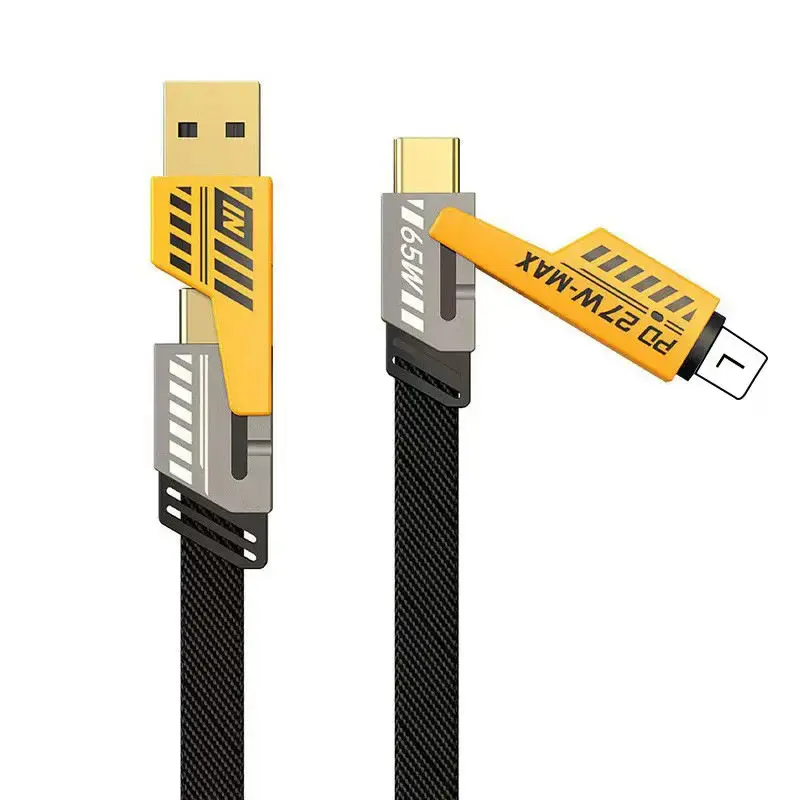 Cáp dữ liệu Lightning loại C, Cáp sạc nhanh USB C, 4 trong 1, Sạc 65W và 27W dung  luong  pin cong nghe sac n hanh cáp  sạc  4  trong  1