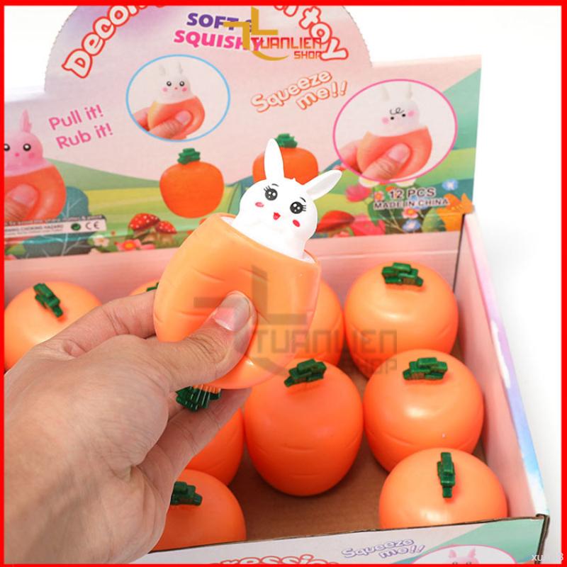 Đồ Chơi Thỏ Trắng Dễ Thương, Bóp Cốc Giải Nén Hình Củ Cà Rốt Mới Lạ. 7